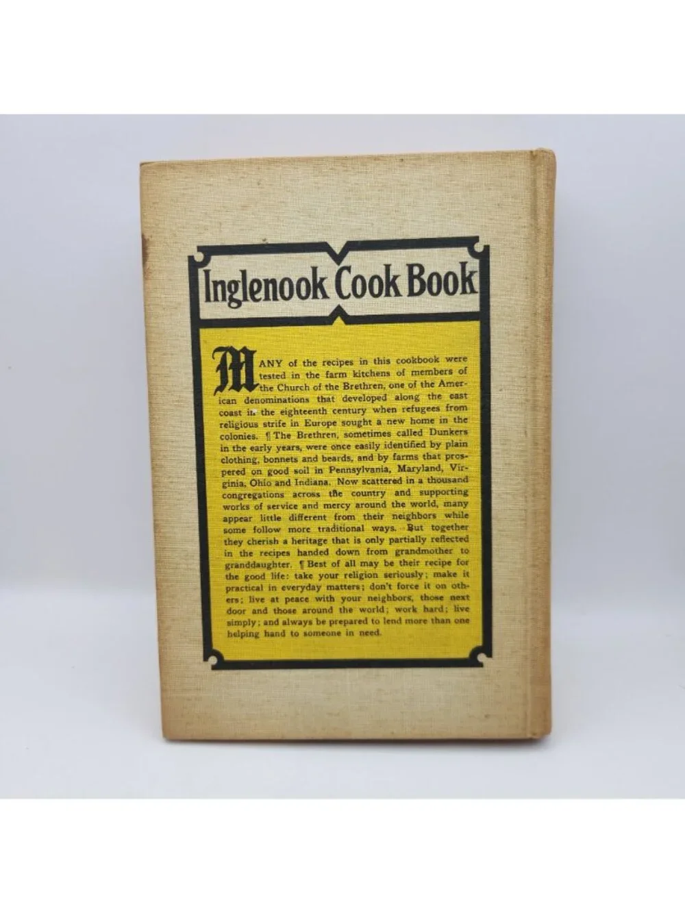 Inglenook Cook Book 1970 Reprint Of 1911 Recipes Hardcover Vintage